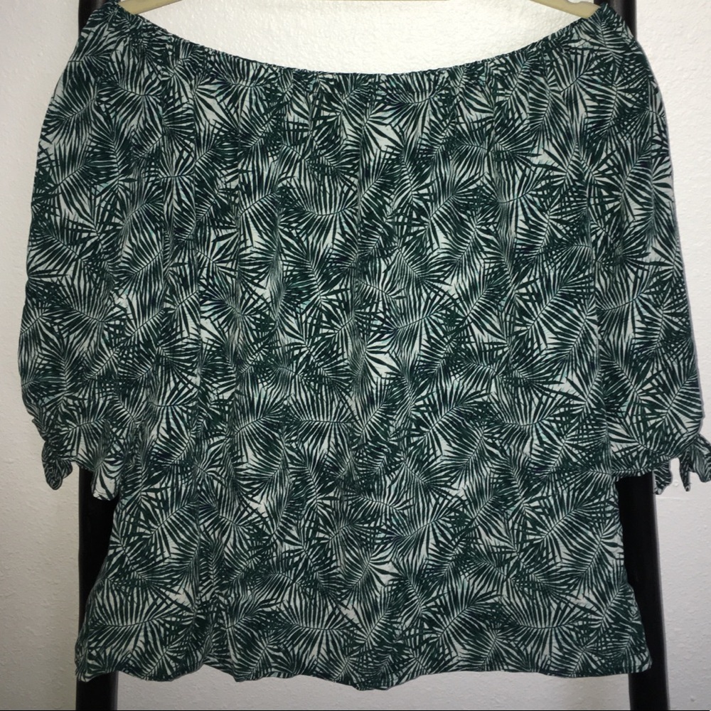 Amour Vert Silk Off the Shoulder Top